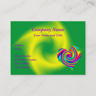 Rainbow Heart: Yellow Green Business Card