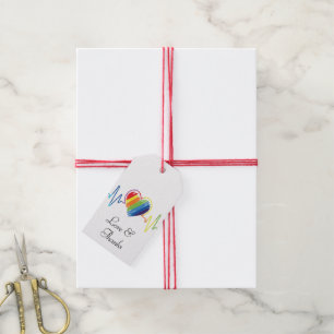 Rainbow Heartbeat Artistic Abstract Gay Pride Ta Gift Tags