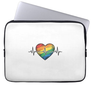 Rainbow Heartbeat Heart Vintage Engraving Design_1 Laptop Sleeve