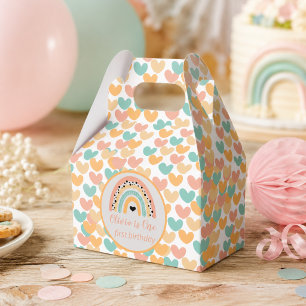 Rainbow & Hearts 1st Birthday Party Favour Box