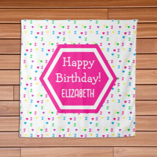 Rainbow Hearts 2nd Birthday Tapestry