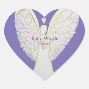 Rainbow Hearts Angel Art Custom Decal Stickers