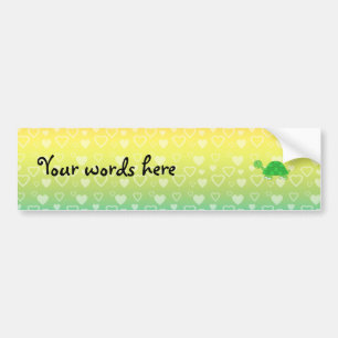 Rainbow hearts baby turtle bumper sticker