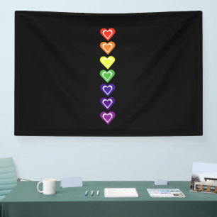 Rainbow hearts banner