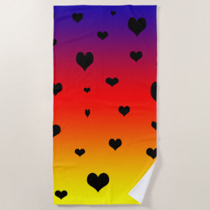 Rainbow Hearts, Beach Towel