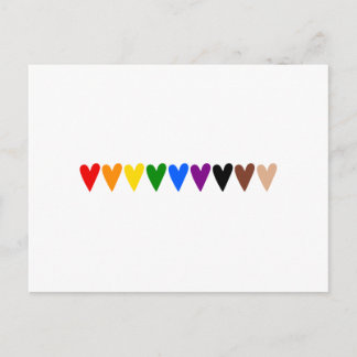 Rainbow hearts, black lives matter postcard