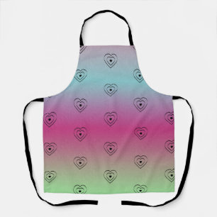 Rainbow Hearts Black Pride Heart Apron