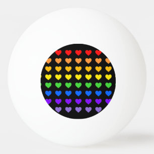 Rainbow Hearts  Bottle Opener Ping Pong Ball