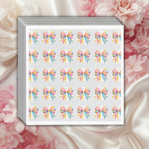 Rainbow Hearts Bow Baby Shower Napkin