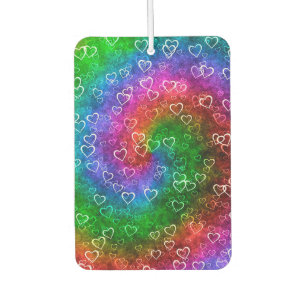 Rainbow Hearts Car Air Freshener