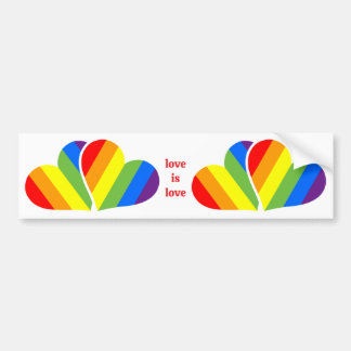 Rainbow Hearts Car Sticker LGBTQ
