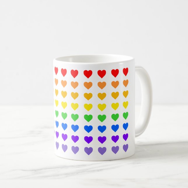 Rainbow Hearts   Coffee Mug (Front Right)