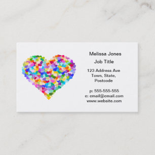 Rainbow Hearts Confetti Business Card