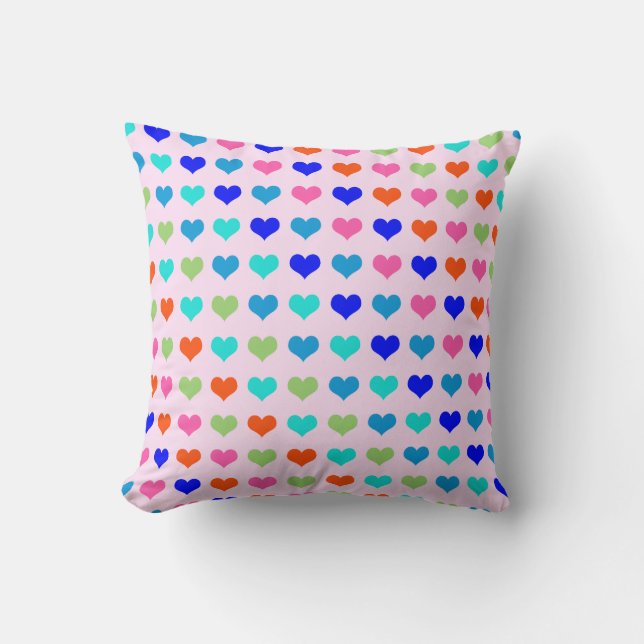 Rainbow Hearts Cushion (Front)