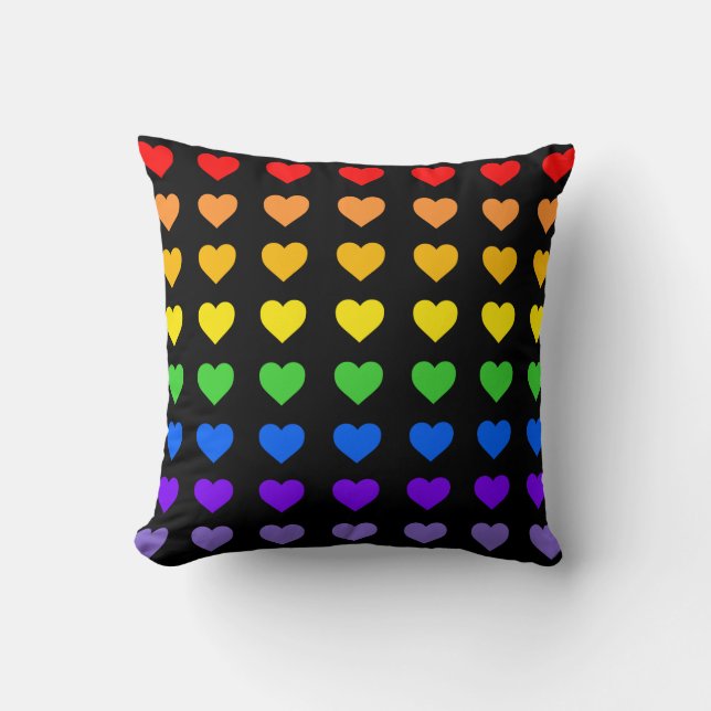 Rainbow Hearts  Cushion (Front)