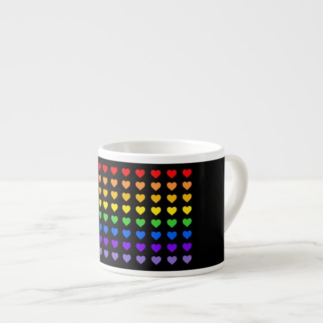 Rainbow Hearts  Espresso Cup (Front Right)