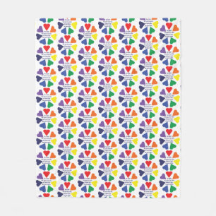 Rainbow Hearts Fleece Blanket