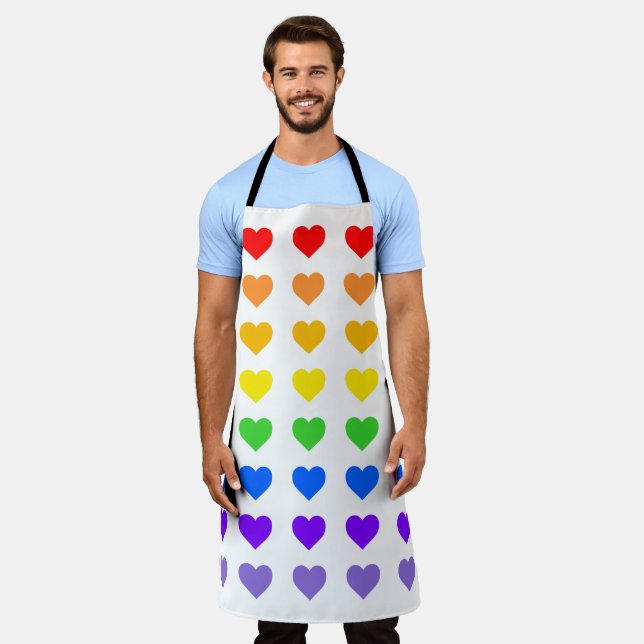 Rainbow Hearts Gay Pride Apron (Worn)