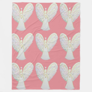 Rainbow Hearts Guardian Angel Fleece Blanket