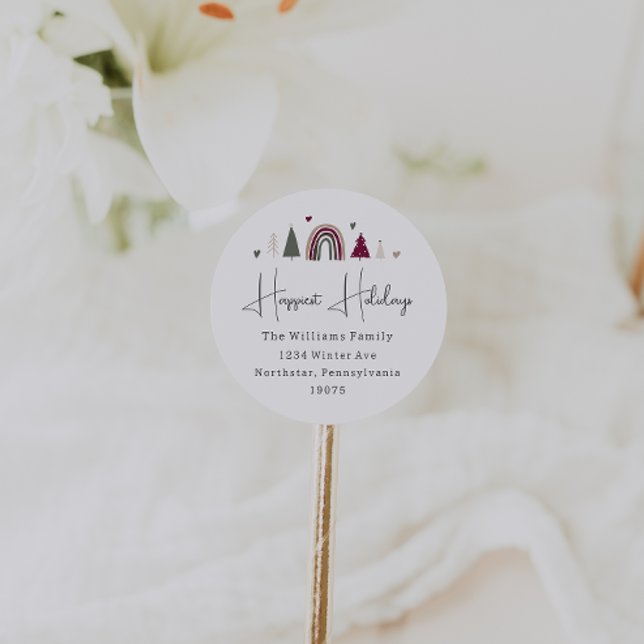 Rainbow & Hearts Happiest Holidays Envelope Seals (Creator Uploaded)