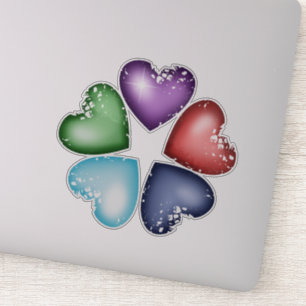 Rainbow Hearts. Heart flower