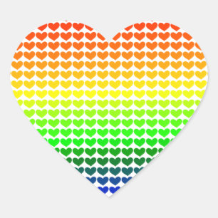 RAINBOW HEARTS HEART STICKER
