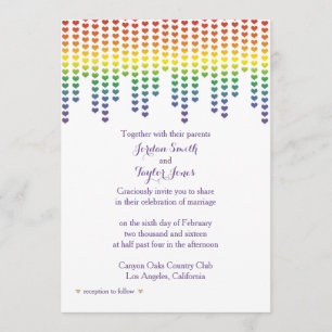 Rainbow Hearts Invitation