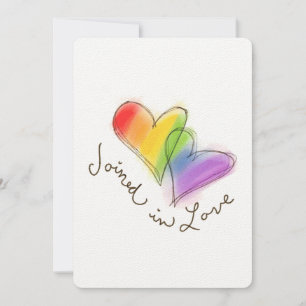 Rainbow Hearts Joined In Love Invitation