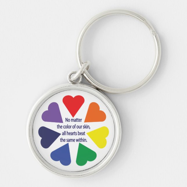 Rainbow Hearts Key Ring (Front)