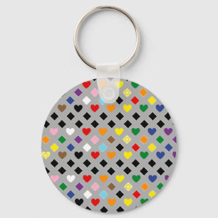 Rainbow Hearts Key Ring