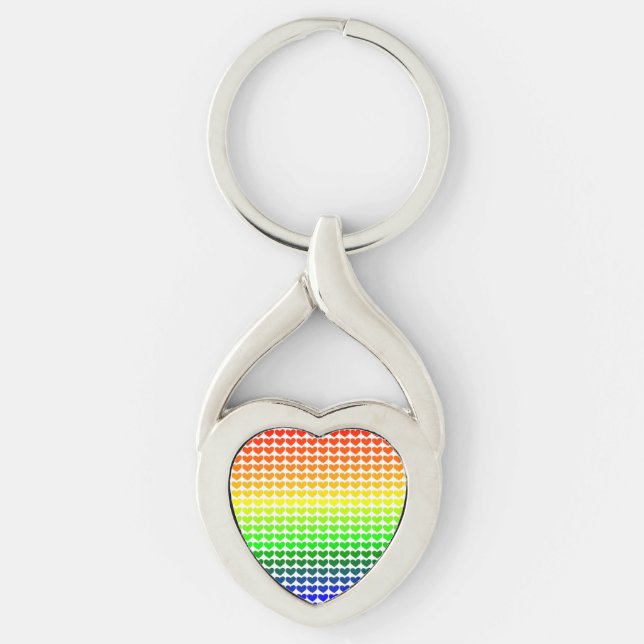 RAINBOW HEARTS KEY RING (Front)