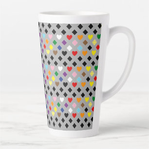 Rainbow Hearts Latte Mug