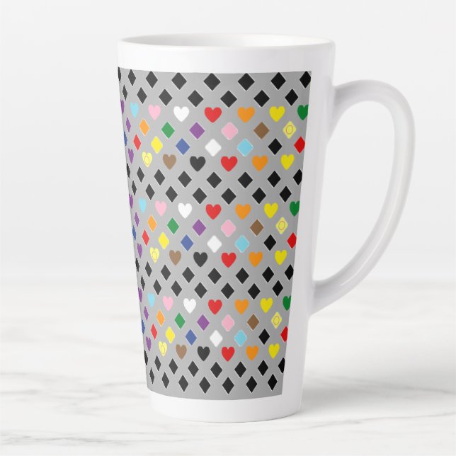 Rainbow Hearts Latte Mug (Right)