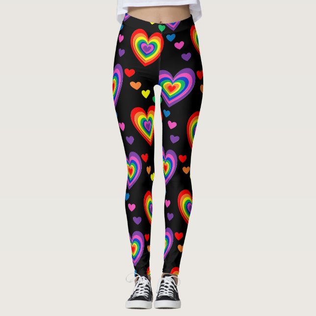 Rainbow hearts leggings (Front)