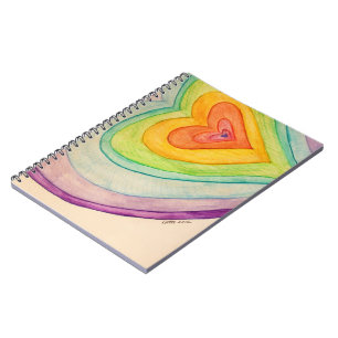 Rainbow Hearts Love Art Notebook Journal