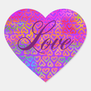 Rainbow hearts love heart sticker