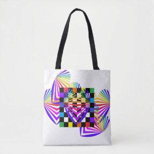 Rainbow Hearts Love Summer Colourful Totes