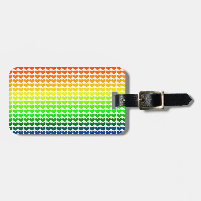 RAINBOW HEARTS LUGGAGE TAG (Front Horizontal)