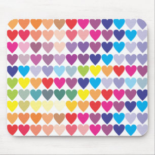 Rainbow Hearts Mouse Pad
