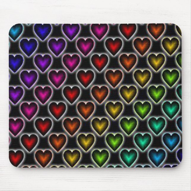 Rainbow Hearts/Mousepad Mouse Pad (Front)