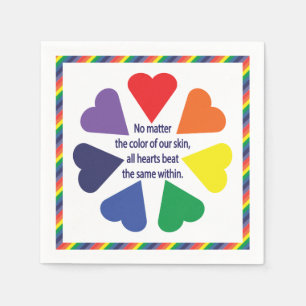 Rainbow Hearts Napkin