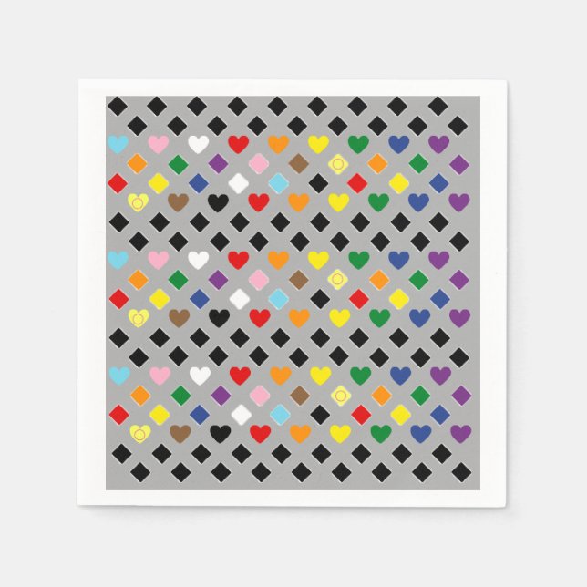 Rainbow Hearts Napkin (Front)