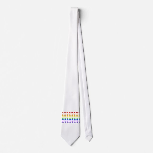 Rainbow Hearts    Neck Tie (Front)