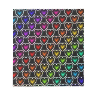 Rainbow Hearts Notepad