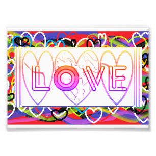 Rainbow Hearts of Love Photo Print