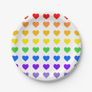 Rainbow Hearts  Paper Plate