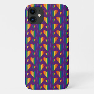 Rainbow Hearts Pattern iPhone 11 Case