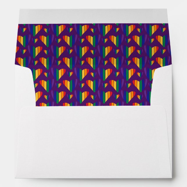 Rainbow Hearts Pattern Envelope (Back (Bottom))