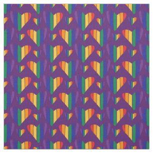 Rainbow Hearts Pattern Fabric