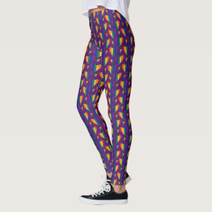 Rainbow Hearts Pattern Leggings